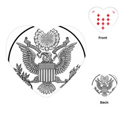 Black & White Great Seal Of The United States - Obverse  Playing Cards Single Design (heart) by abbeyz71