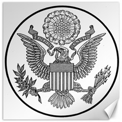 Black & White Great Seal Of The United States - Obverse  Canvas 12  X 12  by abbeyz71