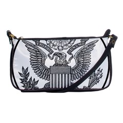 Black & White Great Seal Of The United States - Obverse  Shoulder Clutch Bag by abbeyz71