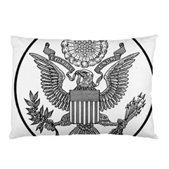 Black & White Great Seal Of The United States - Obverse  Pillow Case (two Sides) by abbeyz71