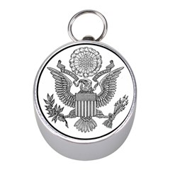 Black & White Great Seal Of The United States - Obverse  Mini Silver Compasses by abbeyz71