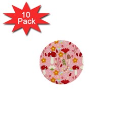 Floral Surface Pattern Design 1  Mini Buttons (10 Pack) 