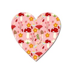 Floral Surface Pattern Design Heart Magnet