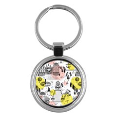 The Park  Pattern Design Key Chain (round)