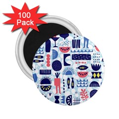 Vector Illustrated Pattern Design 2 25  Magnets (100 Pack) 