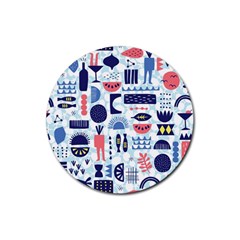 Vector Illustrated Pattern Design Rubber Coaster (round) 