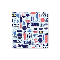 Vector Illustrated Pattern Design Square Magnet