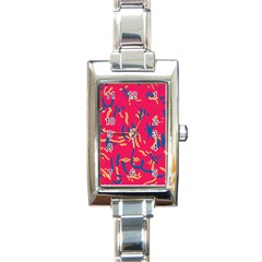 Pattern Booty Faces Rectangle Italian Charm Watch