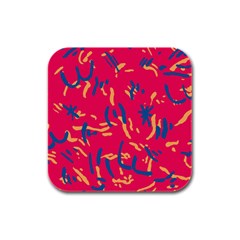 Pattern Booty Faces Rubber Square Coaster (4 Pack) 