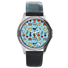 Surface Pattern Design Round Metal Watch by Sudhe