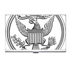 Black & White Great Seal Of The United States - Obverse, 1877 Business Card Holder by abbeyz71