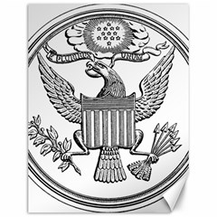 Black & White Great Seal Of The United States - Obverse, 1877 Canvas 12  X 16  by abbeyz71
