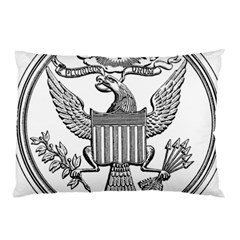 Black & White Great Seal Of The United States - Obverse, 1877 Pillow Case (two Sides) by abbeyz71