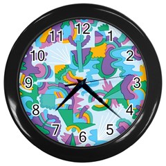 Pattern Hotdogtrap Wall Clock (black)