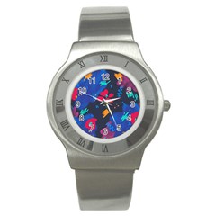 Patterns Rosebuds Stainless Steel Watch