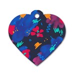 Patterns Rosebuds Dog Tag Heart (One Side) Front