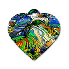 Artistic Nature Painting Dog Tag Heart (one Side)