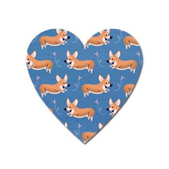 Corgi Patterns Heart Magnet