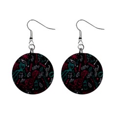 Abstract Pattern Mini Button Earrings