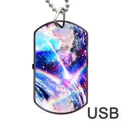 Crystal Wave Pattern Design Dog Tag Usb Flash (two Sides)