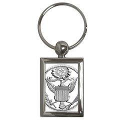 Black & White Great Seal Of The United States - Obverse, 1782 Key Chain (rectangle) by abbeyz71