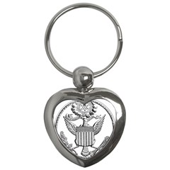 Black & White Great Seal Of The United States - Obverse, 1782 Key Chain (heart) by abbeyz71