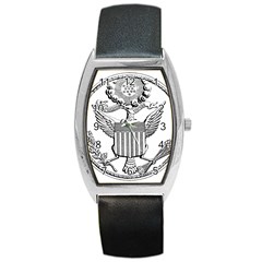 Black & White Great Seal Of The United States - Obverse, 1782 Barrel Style Metal Watch by abbeyz71