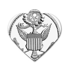 Black & White Great Seal Of The United States - Obverse, 1782 Dog Tag Heart (two Sides)