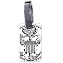 Black & White Great Seal Of The United States - Obverse, 1782 Luggage Tag (two Sides) by abbeyz71