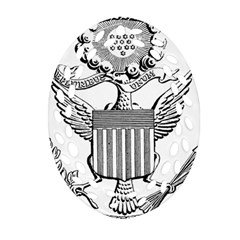 Black & White Great Seal Of The United States - Obverse, 1782 Oval Filigree Ornament (two Sides) by abbeyz71