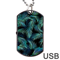 Palms Pattern Design Dog Tag Usb Flash (two Sides)