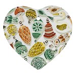 Surface Pattern  Vintage Christmas Ornaments Ornament (Heart) Front