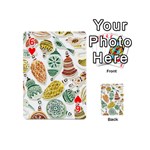 Surface Pattern  Vintage Christmas Ornaments Playing Cards 54 Designs (Mini) Front - Heart6