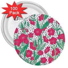 Flora Floral Flower Flowers Pattern 3  Buttons (100 Pack) 