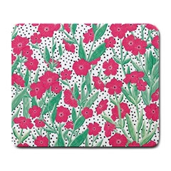 Flora Floral Flower Flowers Pattern Large Mousepads