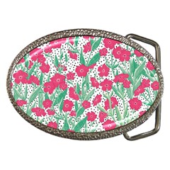 Flora Floral Flower Flowers Pattern Belt Buckles