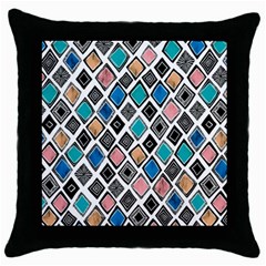 Diamond Shapes Pattern Throw Pillow Case (black)