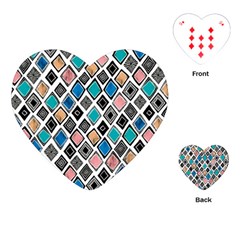 Diamond Shapes Pattern Playing Cards Single Design (heart)