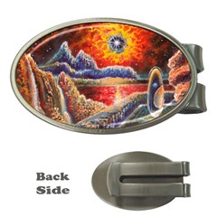 Sci Fi  Landscape Painting Money Clips (oval) 