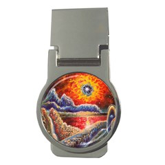 Sci Fi  Landscape Painting Money Clips (round) 