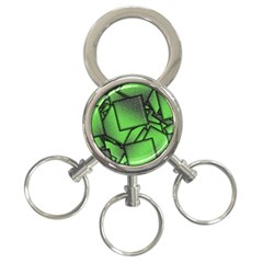 Binary Digitization Null Green 3-ring Key Chain by HermanTelo