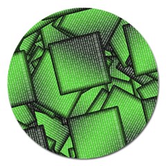 Binary Digitization Null Green Magnet 5  (round) by HermanTelo