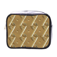 Gold Background 3d Mini Toiletries Bag (one Side)