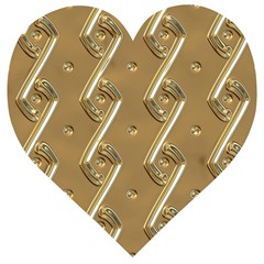 Gold Background 3d Wooden Puzzle Heart by Mariart