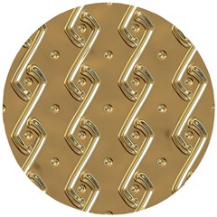 Gold Background 3d Wooden Puzzle Round by Mariart