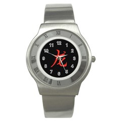 Red Dragon hieroglyph Stainless Steel Watch