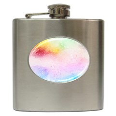 Rainbow painting drops Hip Flask (6 oz)