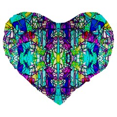 Colorful 60 Large 19  Premium Heart Shape Cushions by ArtworkByPatrick