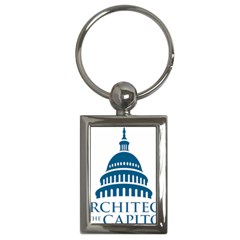 Logo Of United States Architect Of The Capitol Key Chain (rectangle)