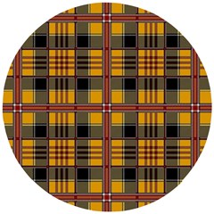 Plaid 5 Wooden Puzzle Round by ArtworkByPatrick